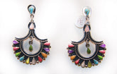 Muti-Stone Earrings Mexican  Sterling Silver